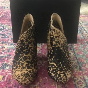 MATT BERNSON LEOPARD BOOTIES WITH SIDE CUT OUT